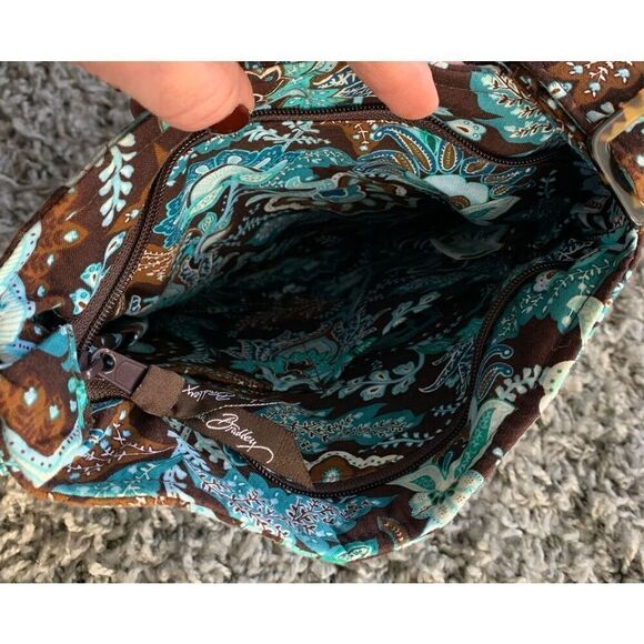 Vera Bradley Java Blue Floral Crossbody Hipster Purse - Picture 6 of 7
